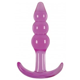 Фиолетовая анальная пробка Jelly Rancher T-Plug Ripple Purple - 10,9 см.