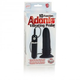 Чёрная анальная пробка 10-Function Adonis Vibrating Probes - 14 см.